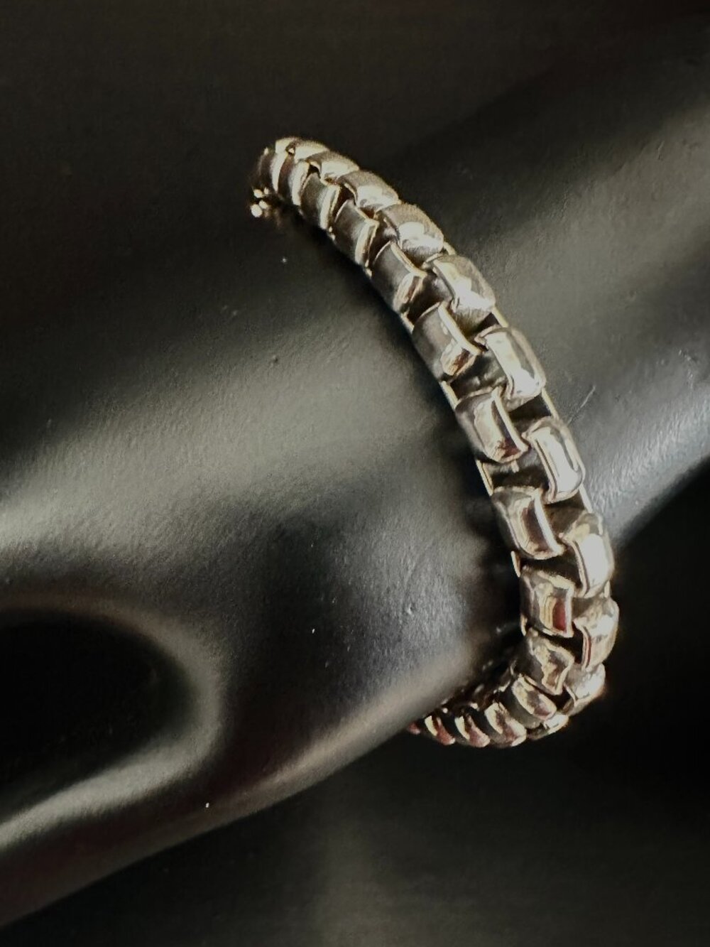 JAI Sterling Silver Bracelet 925 Heavy 47g Designer Toggle Clasp Chunky Link